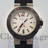 BVLGARI ALUMINIUM 40MM GREYBLACK DIAL RUBBER BEZEL